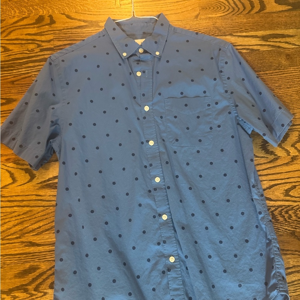 Men's Blue Polka Dot Shirt
